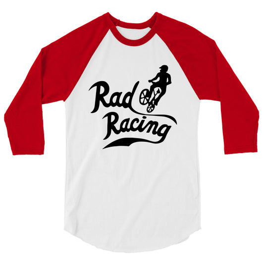 Rad Racing Shirt • BMX Cru Jones 80s Movie VHS Retro 3/4 sleeve raglan